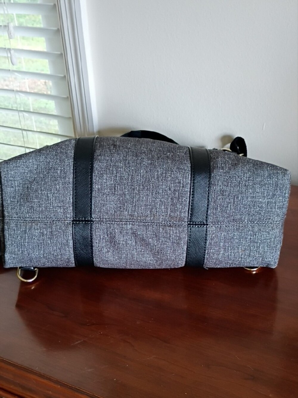 Henri Bendel Lg Jettsetter Canvas Tote with Black Trim and Gold Hardware - Picture 7 of 12